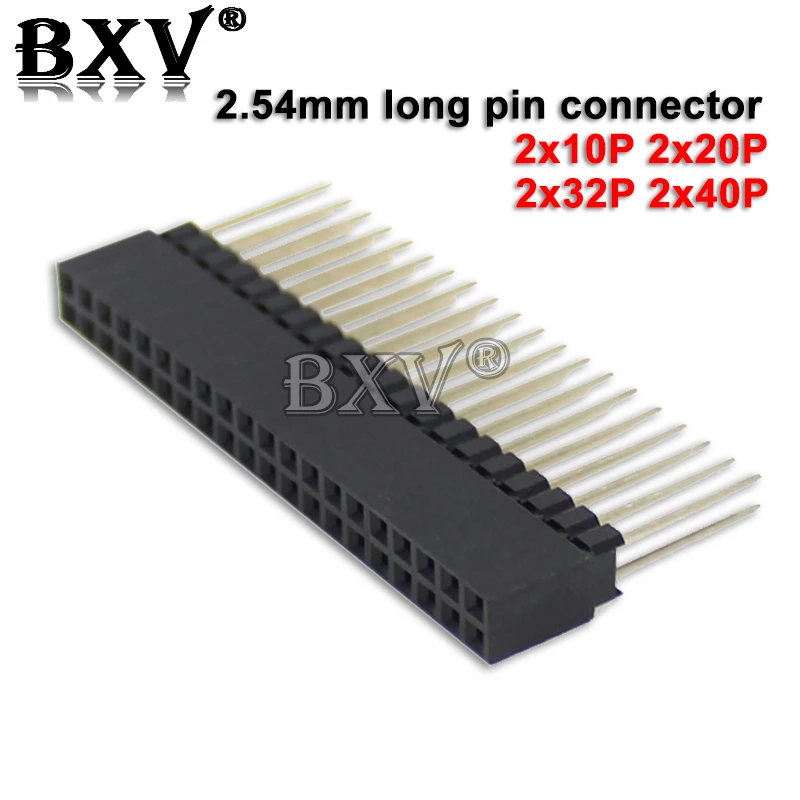 1PCS 2.54mm 2x10P/16P/20P/25P/32P/40 Pin Female Stacking Header Connector Dual Row 2x20P PC104 For Raspberry Pi 2 Mode