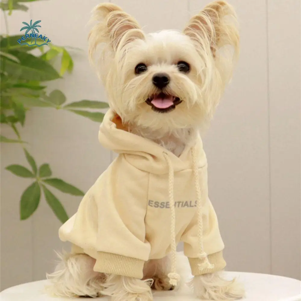 

Polyester/Plush Thickened Warm Dog Sweater Soft Comfortable Dog Hoodie Sweatshirt Warm Two-legged Puppy Coat Winter
