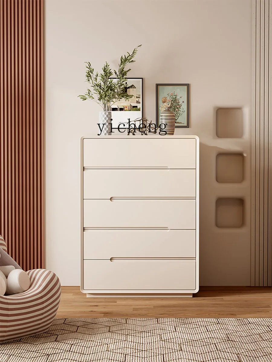 ZK Chest of Drawers Solid Wood Entrance Partition Minimalist Sideboard Cabinet Bedroom Storage Storage Bed Tail Drawer