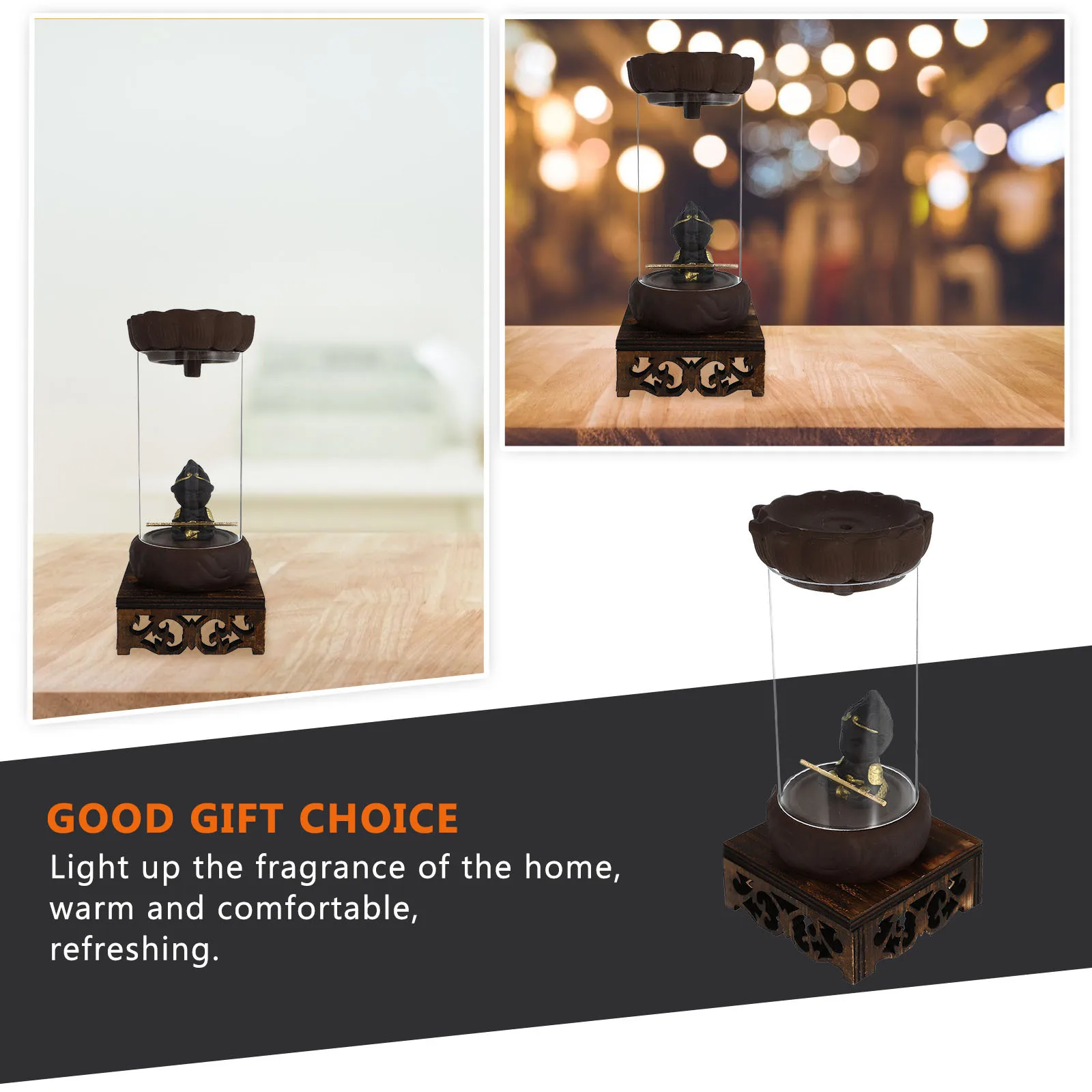 

1Pcs Backflow Incense Burner Ceramic Wood Reflux Aroma Stove Home Decor Unique Artistic Air Freshener Gift Choice