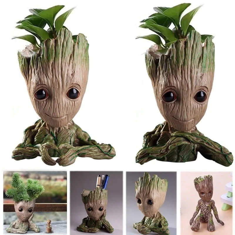 Home Decor Love Groot Flower Pot Anime Figure Desktop Display Ornament Tree  Man Miniature Model Office Vases Ation Statue Crafts - AliExpress