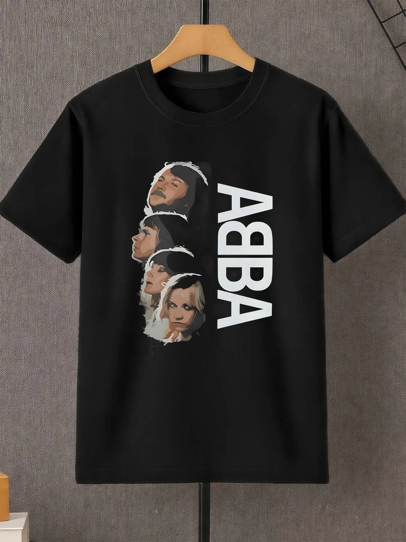 ABBA الموسيقى الفرقة مجموعة صورة الرجال 220gsm جديد الصيف عادية طاقم الرقبة القطن الخالص قصيرة الأكمام تي شيرت #2