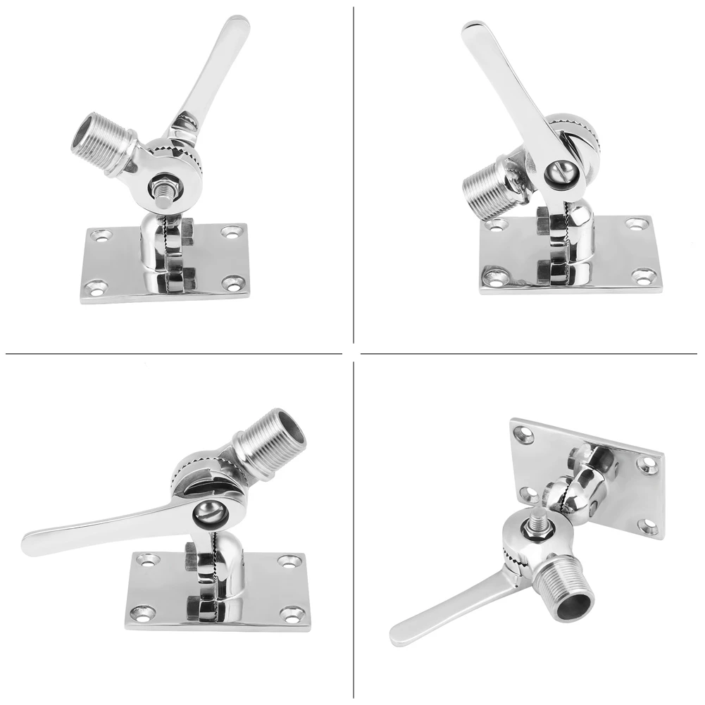 

Marine Boat Stainless Steel Antenna Base Mount–Dual Axis Adjustable Design, Durable Marine for Vessel Communication Equipment