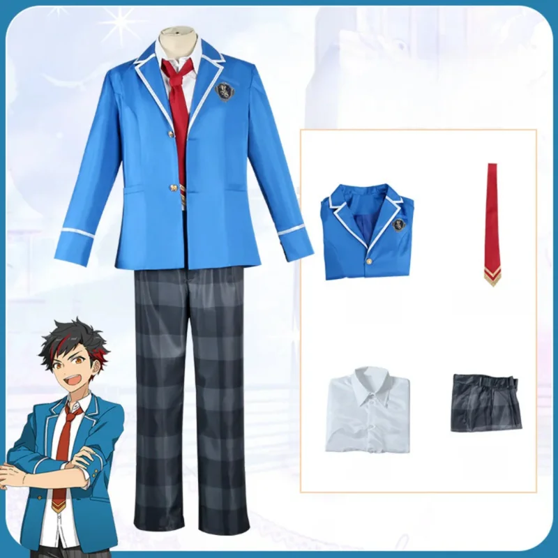 Peruka do cosplayu Ensemble Stars Narukami Arashi/Morisawa Chiaki/Nagumo Tetora/Ogami Koga, strój kostiumowy, mundurek szkolny jk