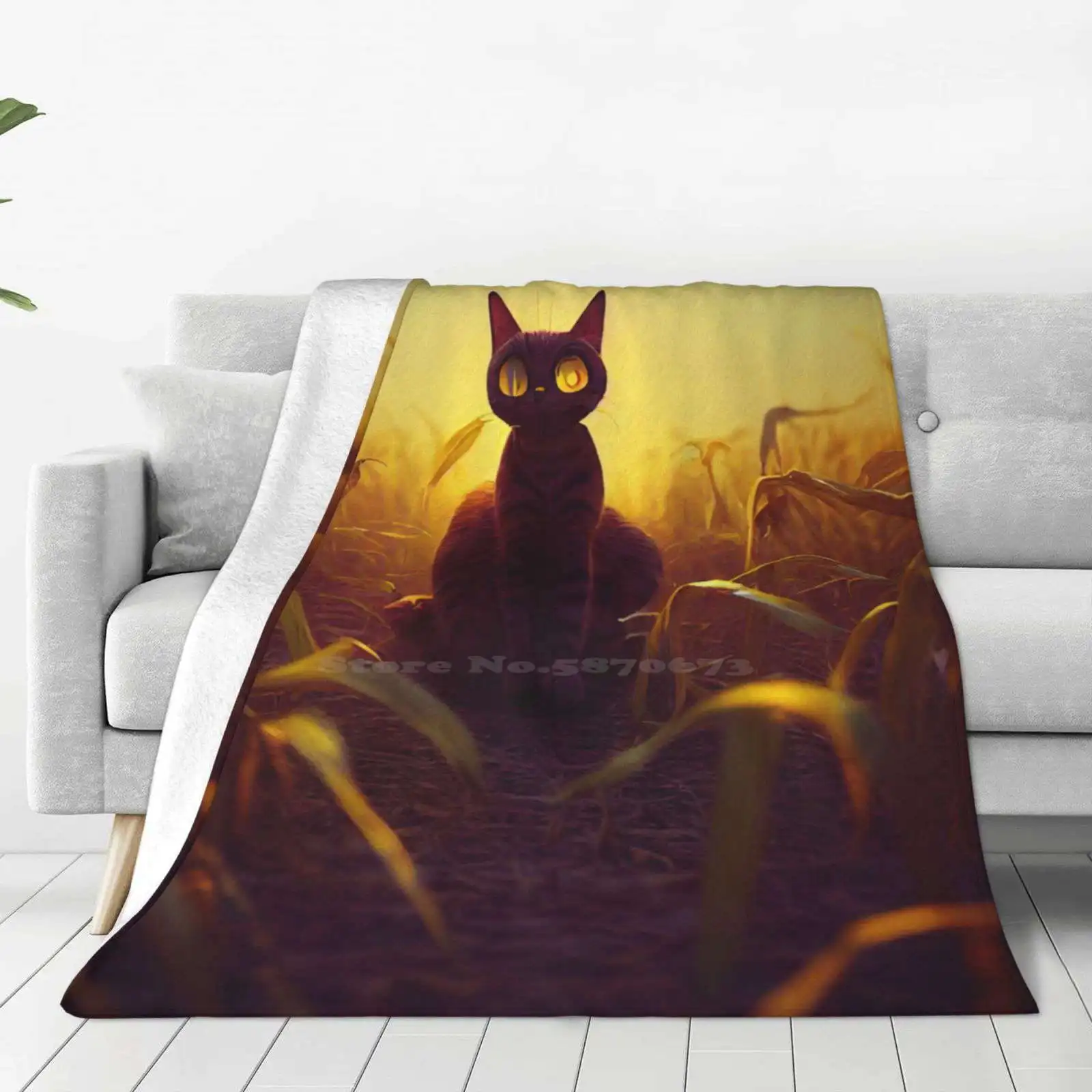 Cute Cat Latest Super Soft Warm Light Thin Blanket Cat Gatto Cute Animal Pet Field Nature Vegan Horror Creepy Dark Gothic