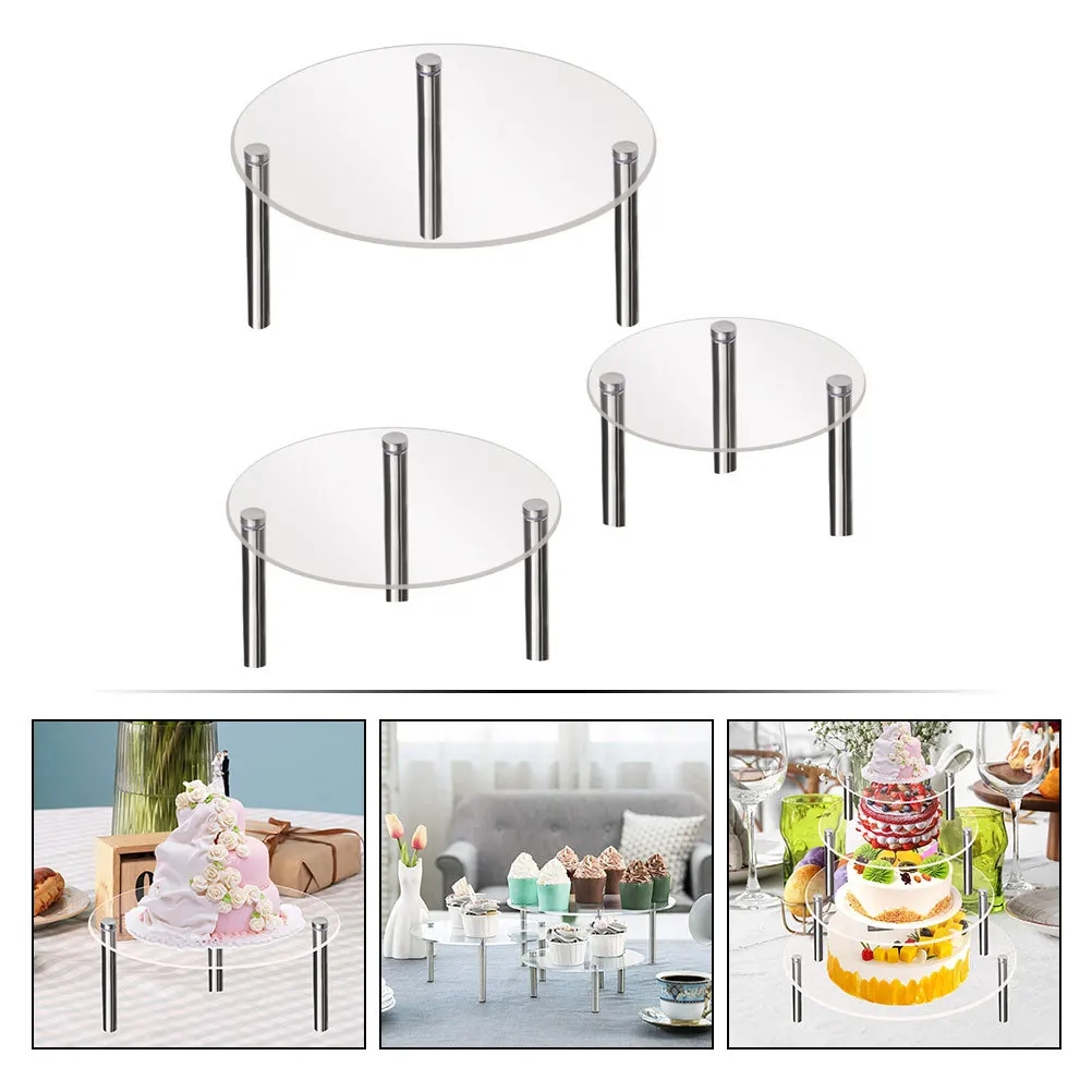 

3Pcs Acrylic Cupcake Display Stand Material Safe Use for Cakes Muffins Desserts Parties Acrylic Cake Stand