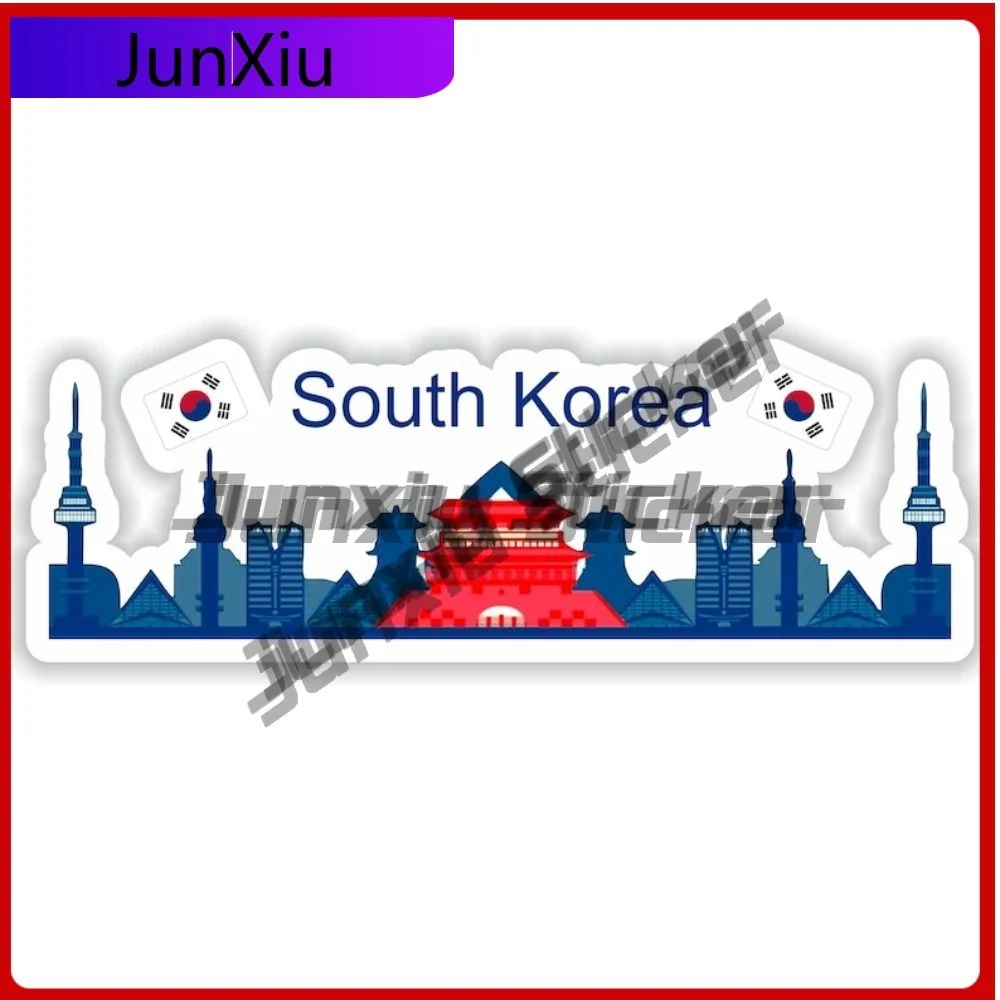 

South Korea City Skyline Badge Sticker Custom Decals Car Decoration Stickers Custom Pictures Waterproof Refit Decals Suv Camping