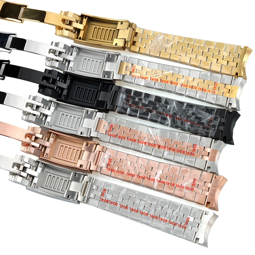 NH35 20mm Watch Strap 316L Stainless Steel Jubilee Bracelet Fit Seiko SUB Datejust NH35 Case Mod Parts Replacement Accessories