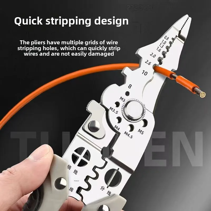 Multifunctional Wire Crimper Pliers Cable Cutter Adjustable Automatic Electrical Wire Stripper Stripping Terminal Hand Tool