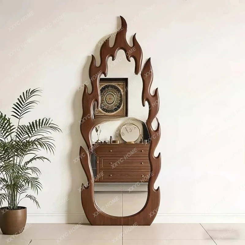 

L creative floor-to-ceiling full-length mirror, decorative full-length mirror in the living room, ancient style