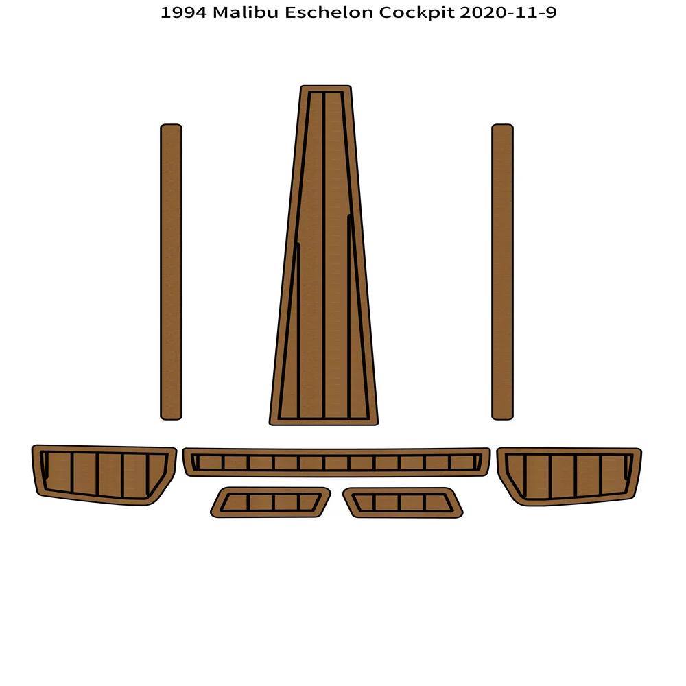 

1994 Malibu Eschelon Cockpit Pad Boat EVA Foam Faux Teak Deck Floor Mat Flooring