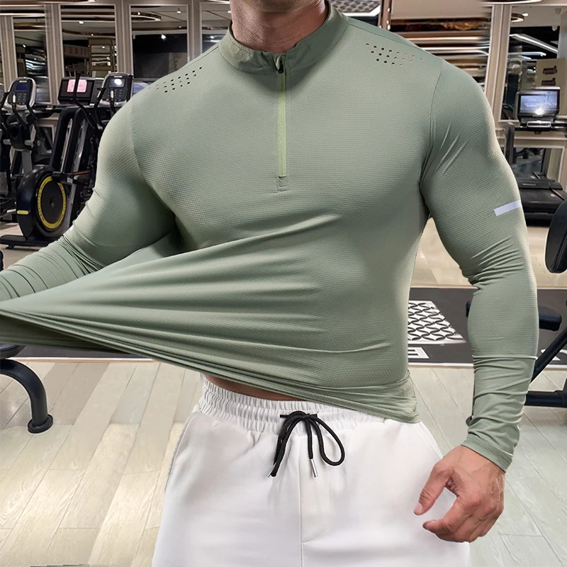 

Outdoor Sport Fitness Cycling Jersey Quick-Dry Breathable Sweat-Absorbing Stretchy Comfortable Men Running Sportswear Daily Top