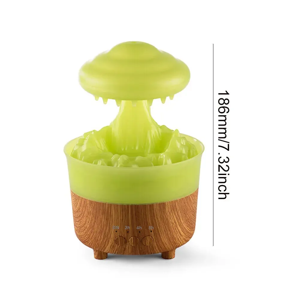 Relaxing Raindrop Humidifier  Aroma Lamp Light with 7 Colors  Create Serene Environment  Suitable for Any Space