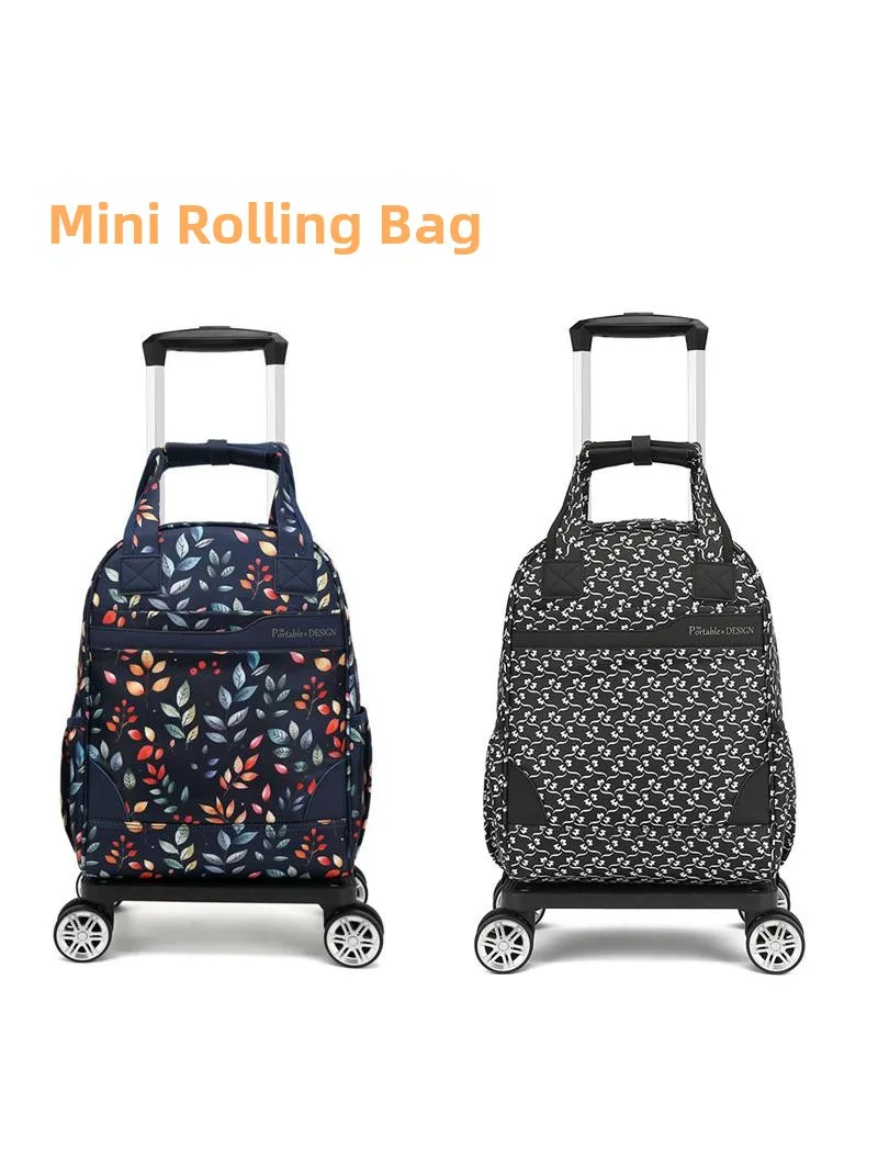 small-lightweight-handheld-waterproof-carry-on-suitcase-short-trip-bag-with-four-way-rotating-wheels-folding-design