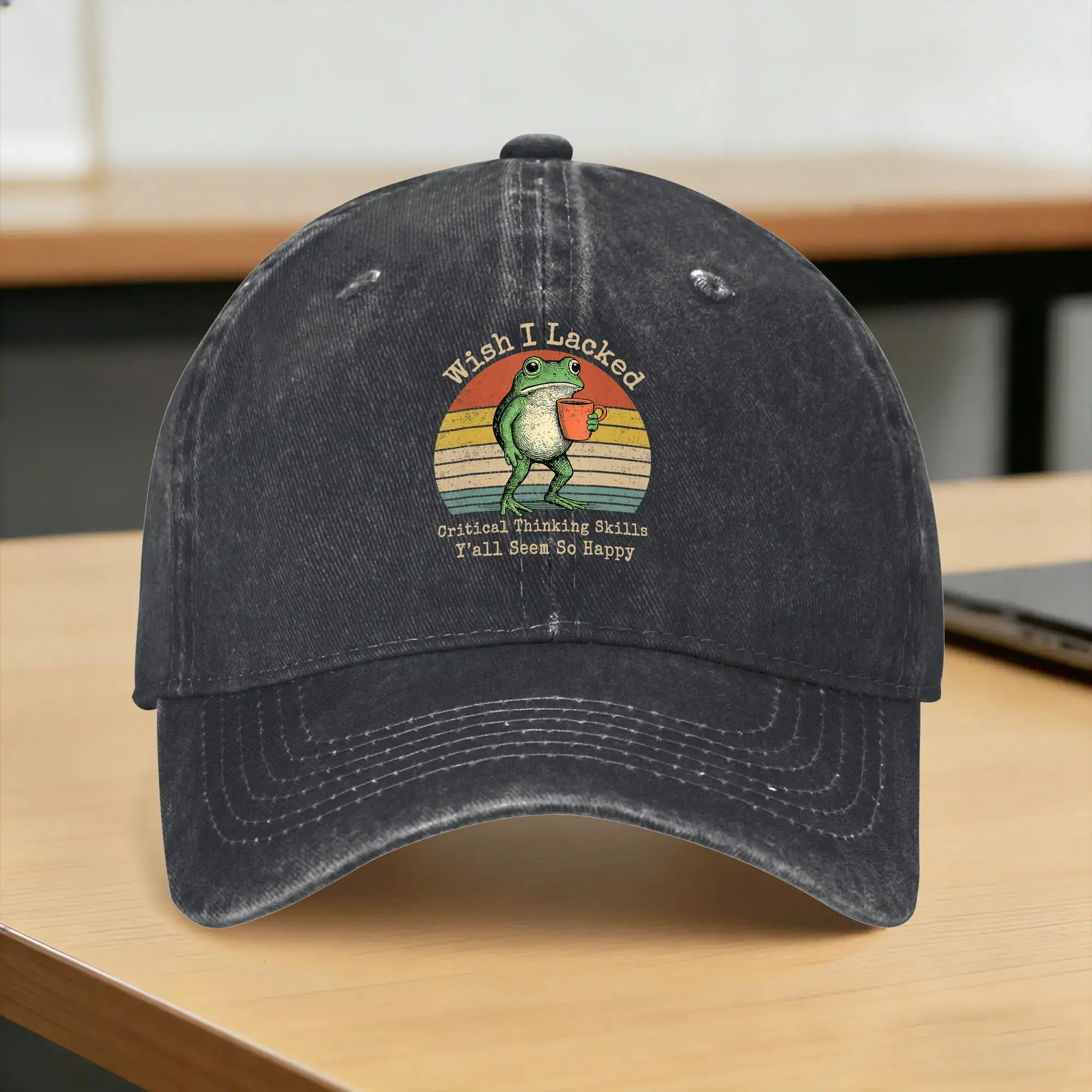Spring Wish I Lacked Critical Thinking Skills Y’all Seem So Happy Baseball Cap Sun  Adjustable Washed Trucker Hat Street Style
