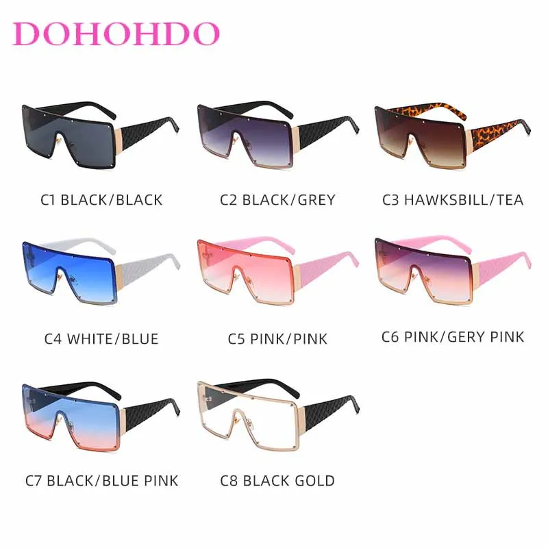 Square Luxury Brand Design Senior Feeling Oversized One Piece Sunglasses Women Trends Vintage Outdoors Travel Sunglass Man UV400