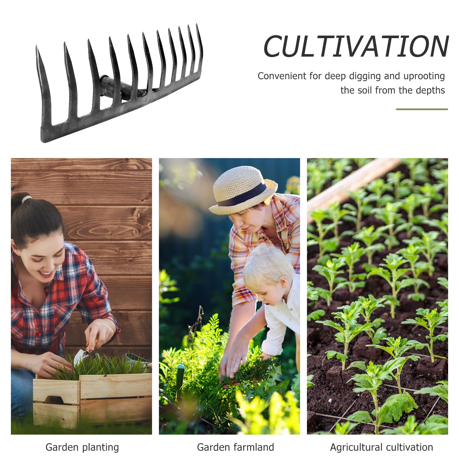 

1pc Garden Soil Nail Nail Agricultural Tool Head Only Grass Gardening Agriculture Rake For Gardening Sturdy Iron Rake Yard