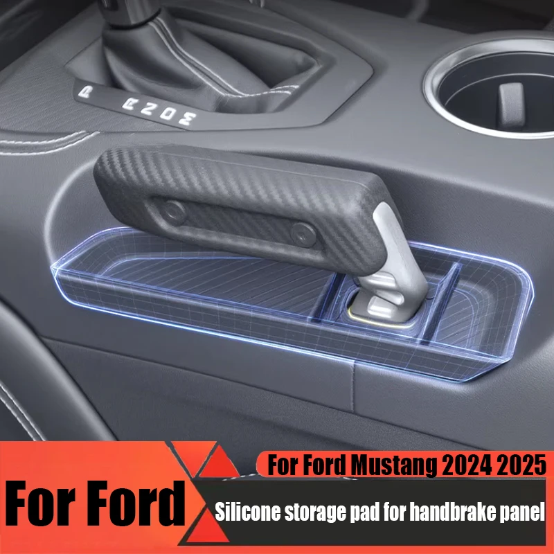For Ford Mustang 2024 2025 handbrake panel silicone storage pad car interior storage supplies modified accessories anti slip