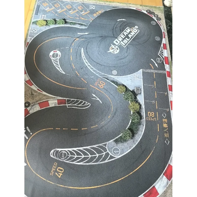 RC Drift Track Mat 2.2M x 1.5M Course Map Tarmac Rally Racing Carpet for Mini-Z Crawler Off-Road view 6