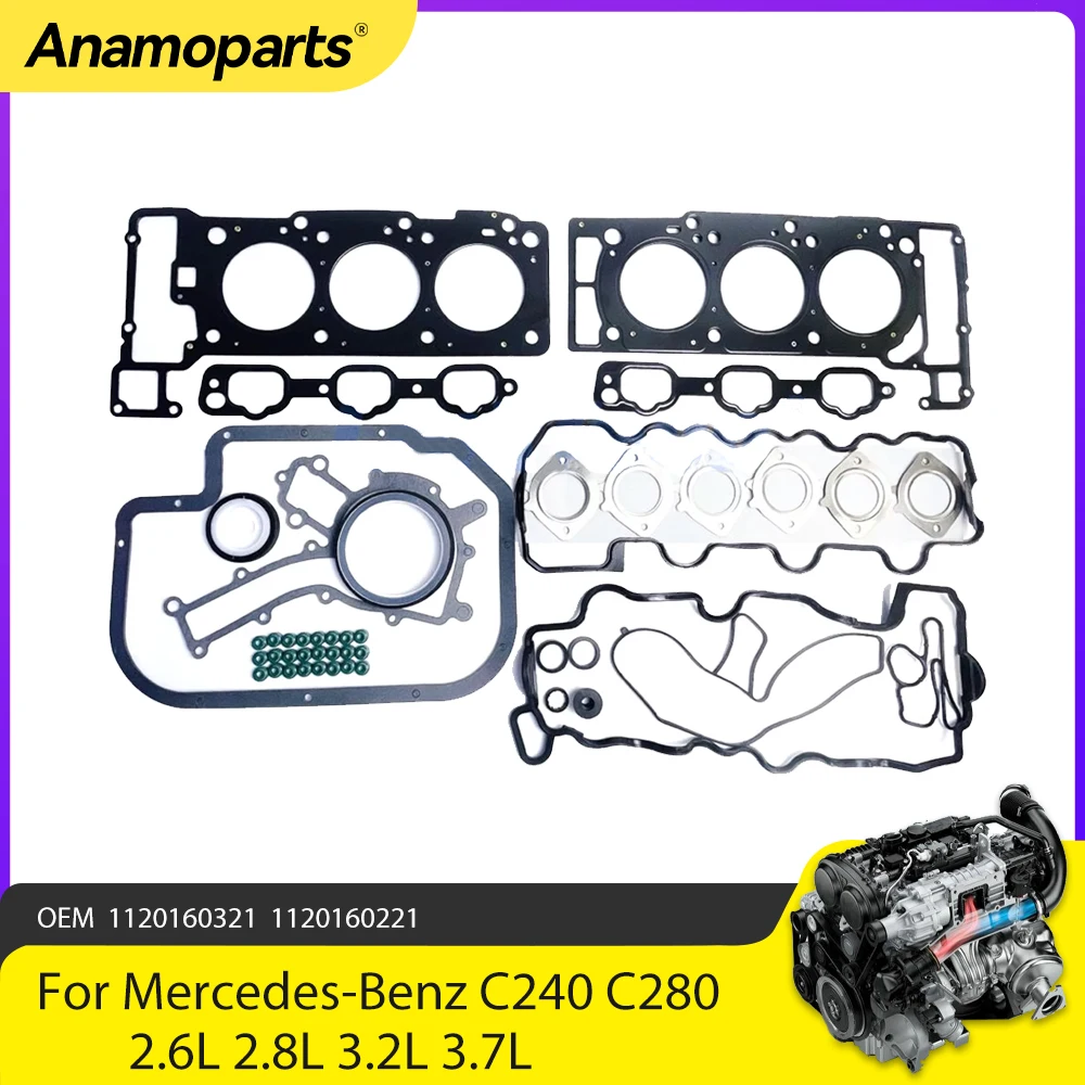 

Engine Parts Head Gasket Set Fit 2.6 2.8 3.2 3.7 L T M112 Gas For Mercedes-Benz 2.6L 2.8L 3.2L 3.7L V6 C240 C280 C320 W210 W211