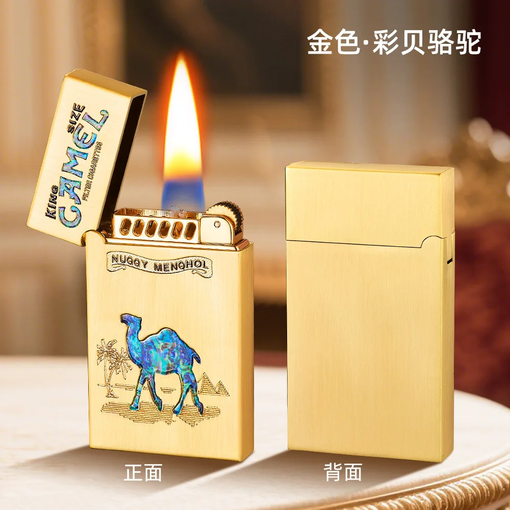 

Creative Langsheng Grinding Wheel Open Flame Lighter Retro Men's High-end Gift Lighter Cigarette Accessorie Gift