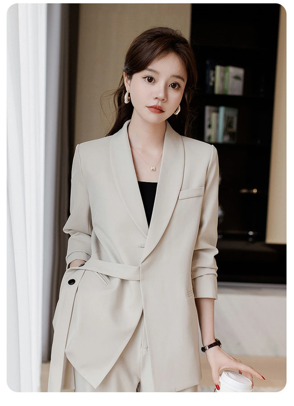 Y2KWomen'S Casual Style Wide Leg Pants, Professional Suit, Two Piece Set, Spring And Autumn Outerwear, Fashion Coat, 2024