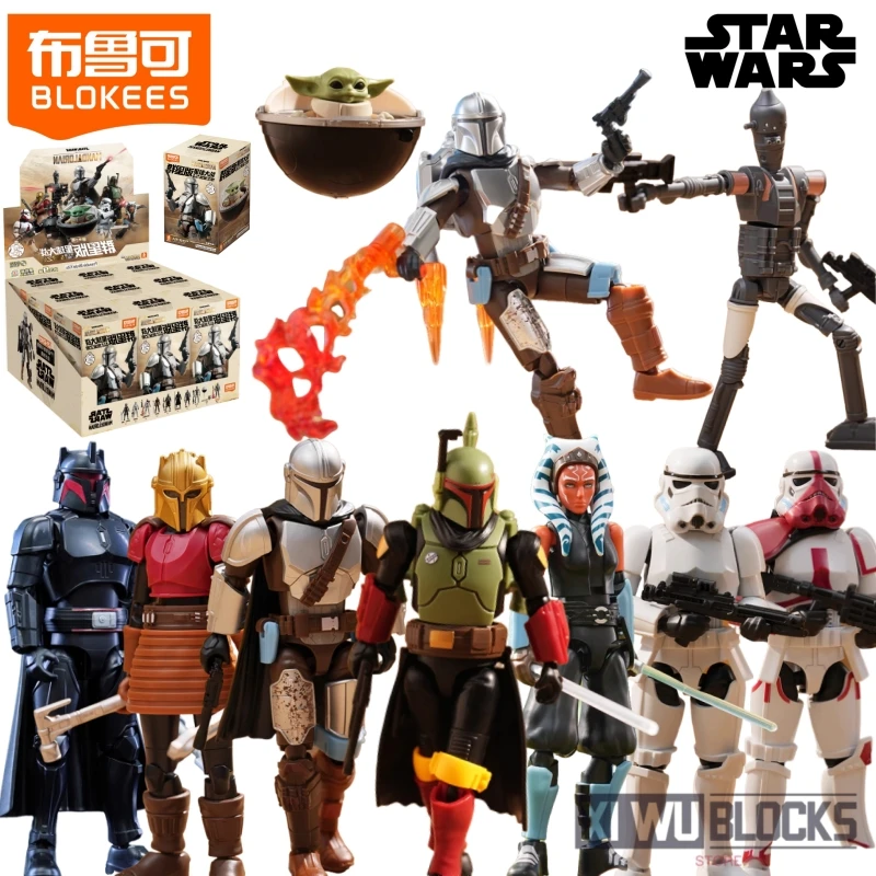 

BLOKEES Star Wars Star Edition The Mandalorian Bounty Journey Din Djarin Grogu Сращивание подвижная игрушка модель орнамент подарок