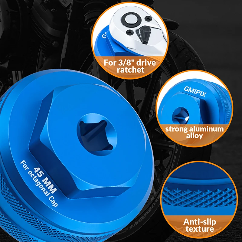 GMIPIX Tappo forcella Presa dado 45 46 49 50mm Tappo superiore forcella moto Rimuovi strumento di installazione