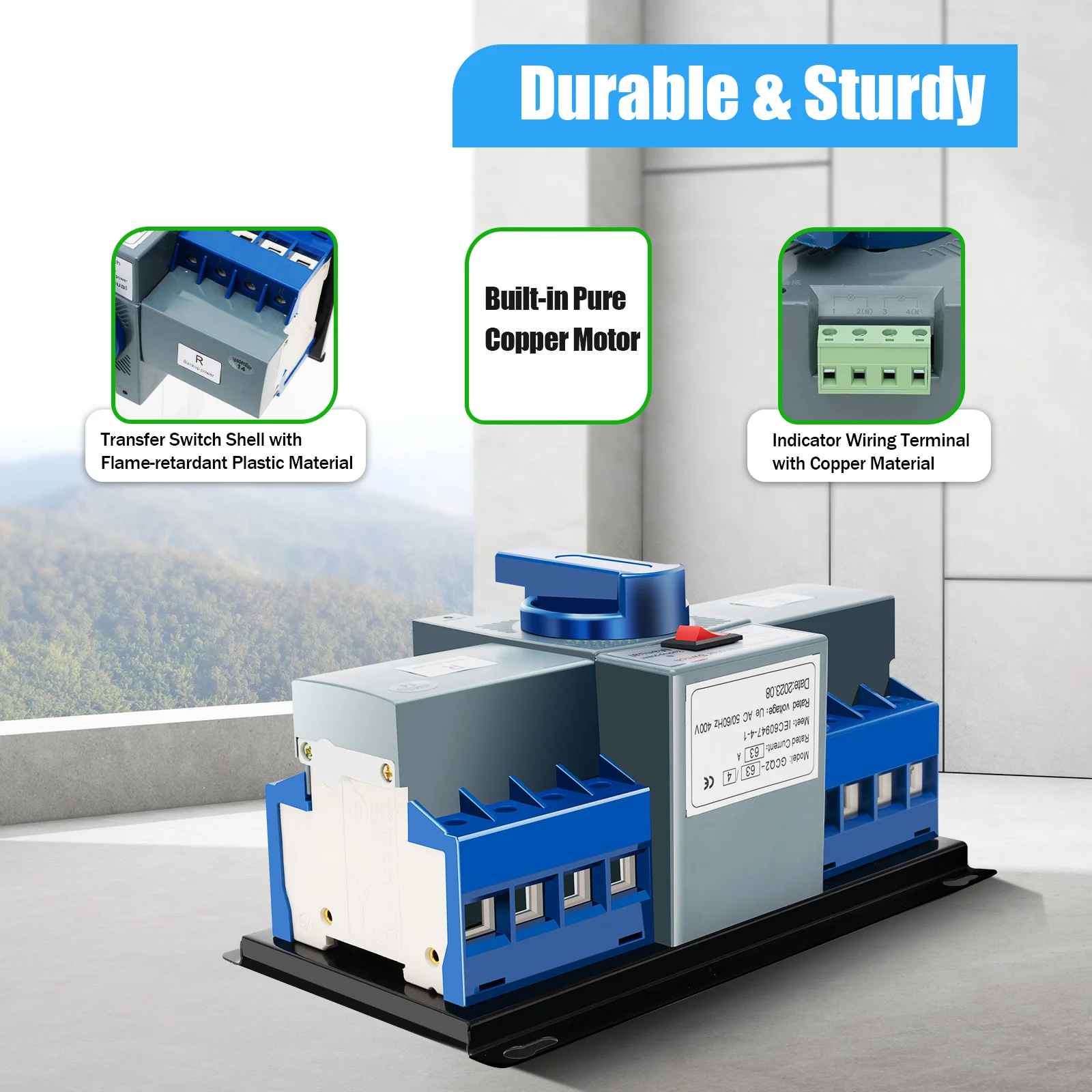 

Автоматический переключатель ввода резерва (АВР) 220В, 22,5*13*12 см, с двумя режимами работы, для дома и общественных объектов