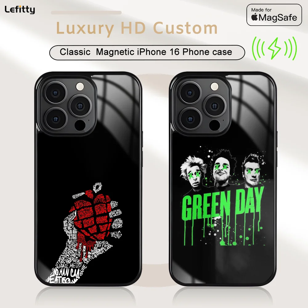 

Band G-Green D-Day Phone Case For iPhone 16 15 14 13 12 11 Pro Max Plus Mini Magnetic Magsafe Wireless Charging Cover