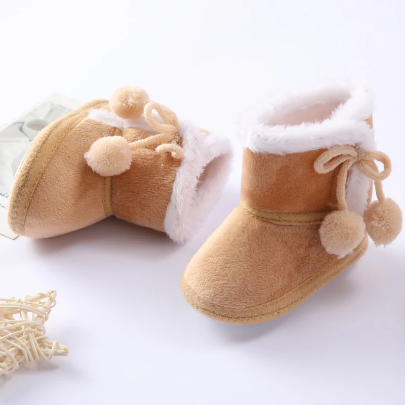 Autumn Winter Warm Newborn Boots 1 Year Baby Girls Boys Shoes Toddler Soft Sole Fur Snow Boots 0-18M Children's Cotton Shoes