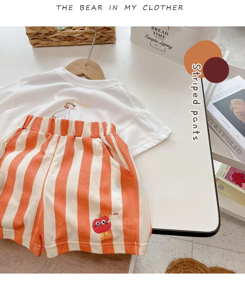 Bellbell Kinder-Jungen-Shorts, Sommer, dünn, gestreift, 1–4 Jahre, Jungen-Shorts mit elastischem Bund, für Kleinkinder, Jungen, Cartoon-Shorts für Kinder – Detail 4