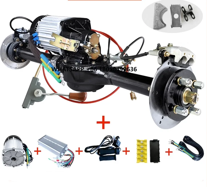 Electric Tricycle Four-wheeled Modified Vehicle Assembly 60v 72v 2000w Complete Disc Brake Rear Differential Axle