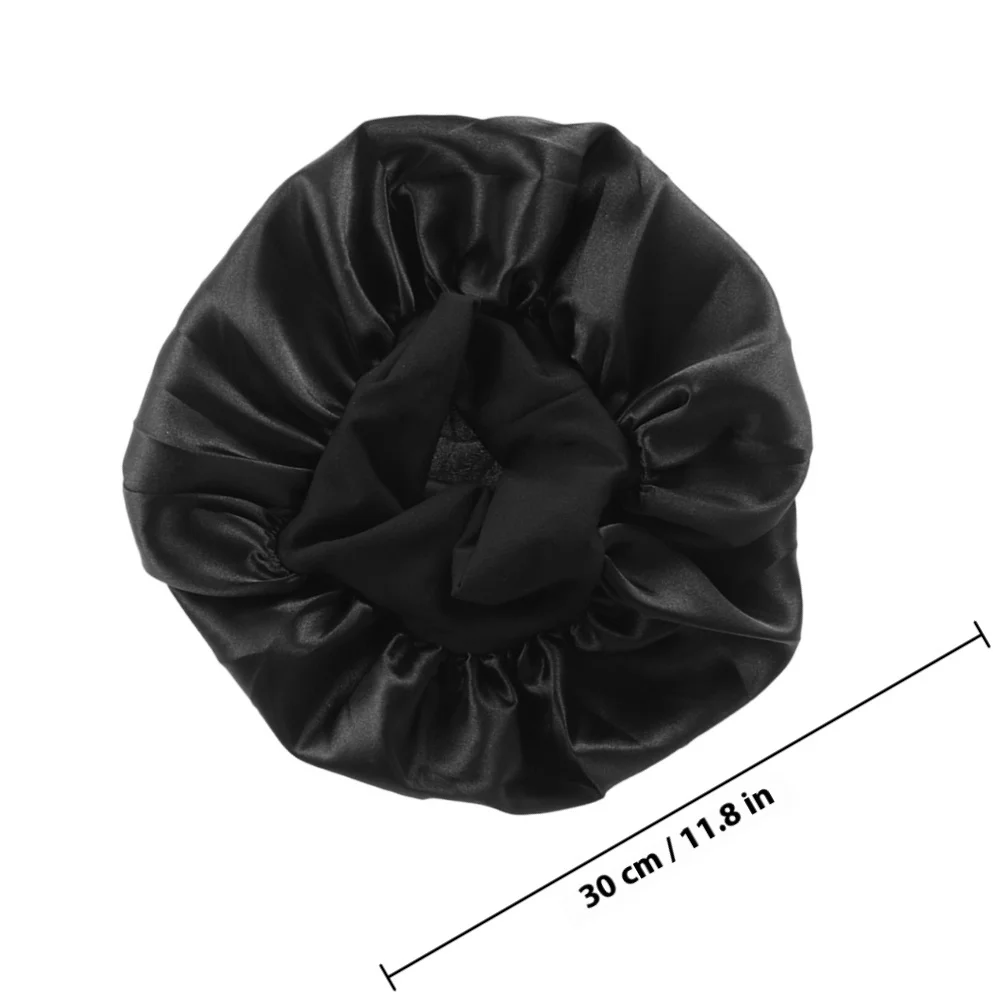 2 uds diadema elástica de lado ancho gorro para dormir gorro para el cuidado del cabello nocturno gorro para dormir negro duradero elástico de lado ancho