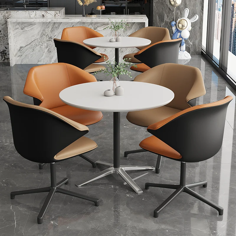 

Вращающийся регулируемый стул для отдыха, офисная зона отдыха, стол для деловых встреч и набор стульев, простой дизайн