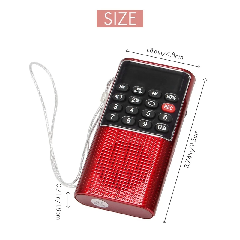 5X L-328 Mini Portable Pocket FM Auto Scan Radio Musique Audio Lecteur MP3 Extérieur Petit Haut-Parleur Avec Enregistreur Vocal