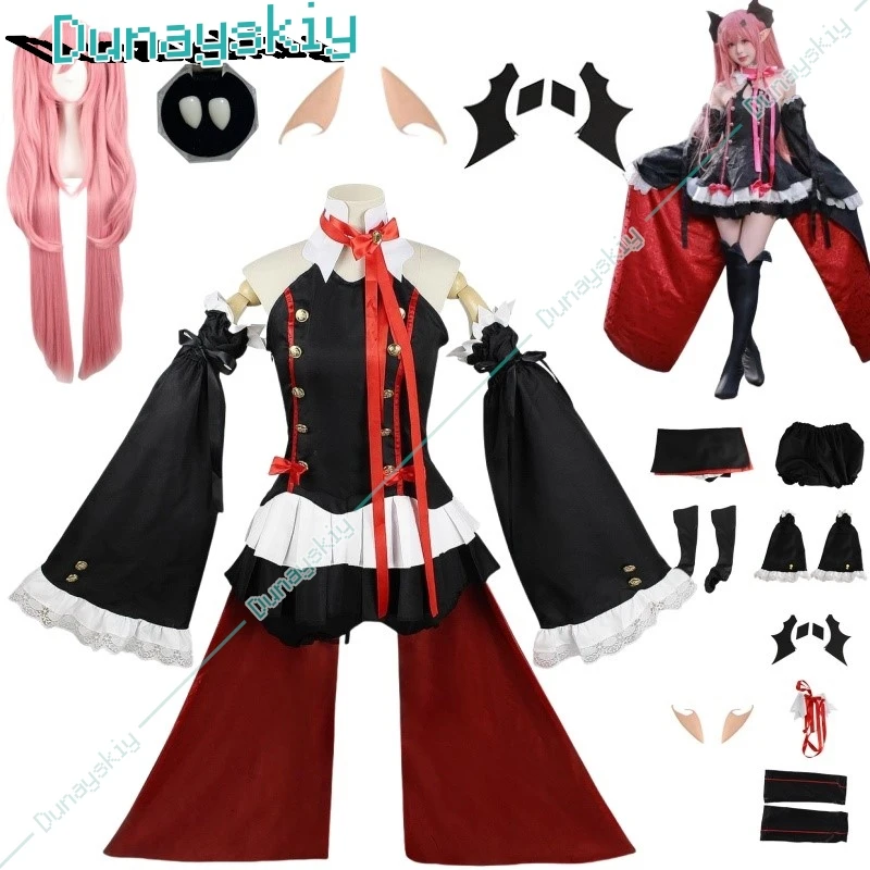 Seraph Of The End Krul Tepes Cosplay Costume Uniform Anime Krul Owari No Seraph Witch Vampire Curl Tepes Clothes For Women XXXL