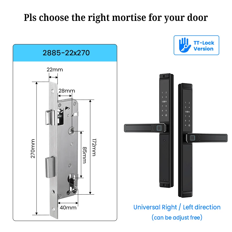 F6 Biometric Waterproof Double-Sided Smart Lock for Courtyard Door, Fingerprint Password IC Card Key TTLock APP Control for Home image 3