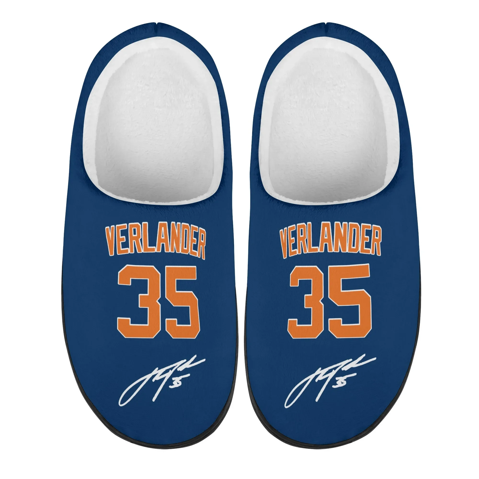 Houston baseball Home Cotton Slippers Mens Womens justin verlander NO 35 Plush Bedroom Keep Warm Shoes Slipper Custom Shoe