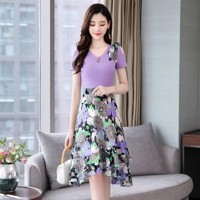 Robe florale en mousseline de soie, nouveau Style d'été, robe cintrée à la mode pour femmes, avec une fée comme un tempérament, 2025