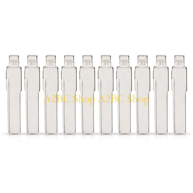 A2BC Pack of 10 #31 Metal Blank Universal for Vehicle Car Remote Keys Blade