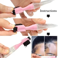 Edge Brush with Gel Dispenser Double Sided Edge Control Hair Comb Brushes for Women Girls Natural Styling Hair Edge Brushes Comb