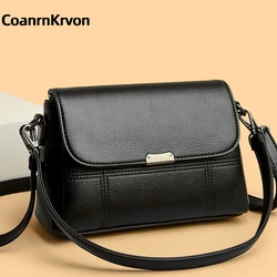 Bolso de hombro cruzado de cuero PU para mujer, Cartera de lujo, bolsos de diseñador, tendencia, pequeño, sólido