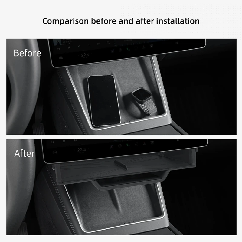 Super Sale For Tesla Model YL/Y Juniper/Model 3 Highland 2025 Car Storage Box Storage Organizer Under Central Control Screen Tra