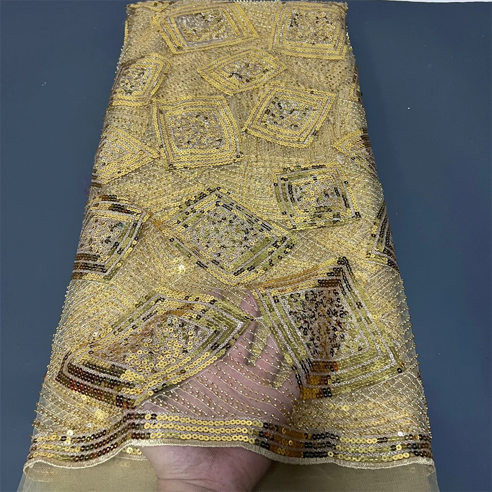 دانتيل تول نيجيري 2025 5 ياردات، تطريز ترتر جبر فرنسي مطرز لفستان الزفاف وثوب الحفلات، قماش الزفاف الأفريقي #4