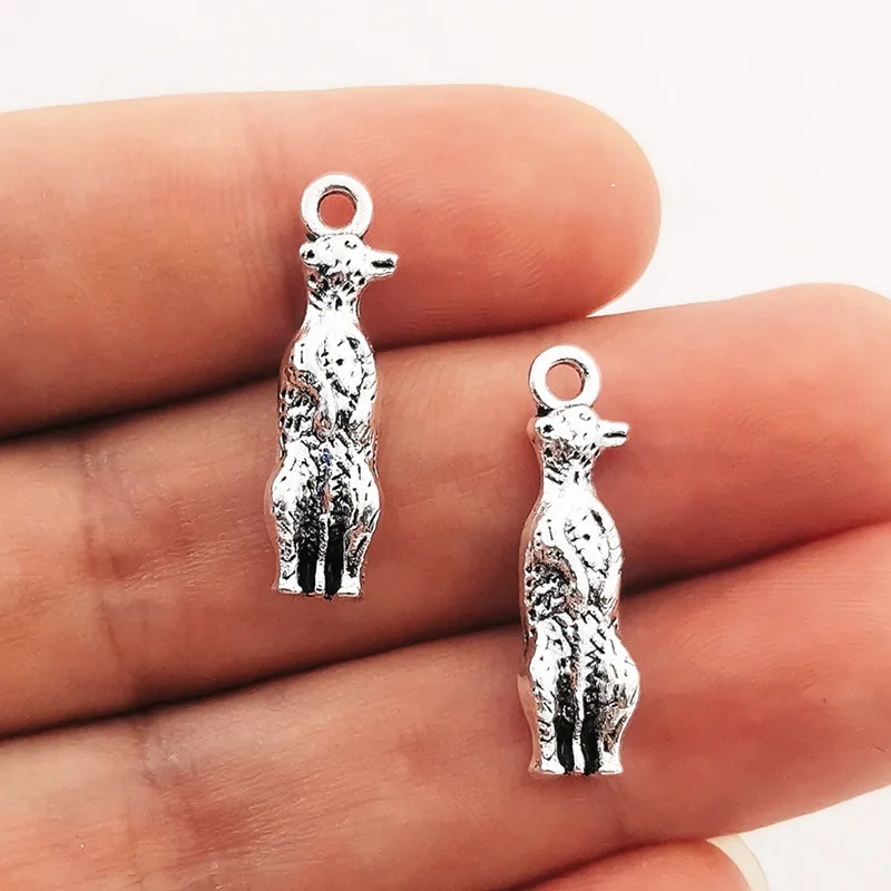 10pcs 26*7mm Antique Silver Color Charms Animal 3D meerkat  Charms Pendant Alloy Charms For Jewelry Making DIY Jewelry Findings