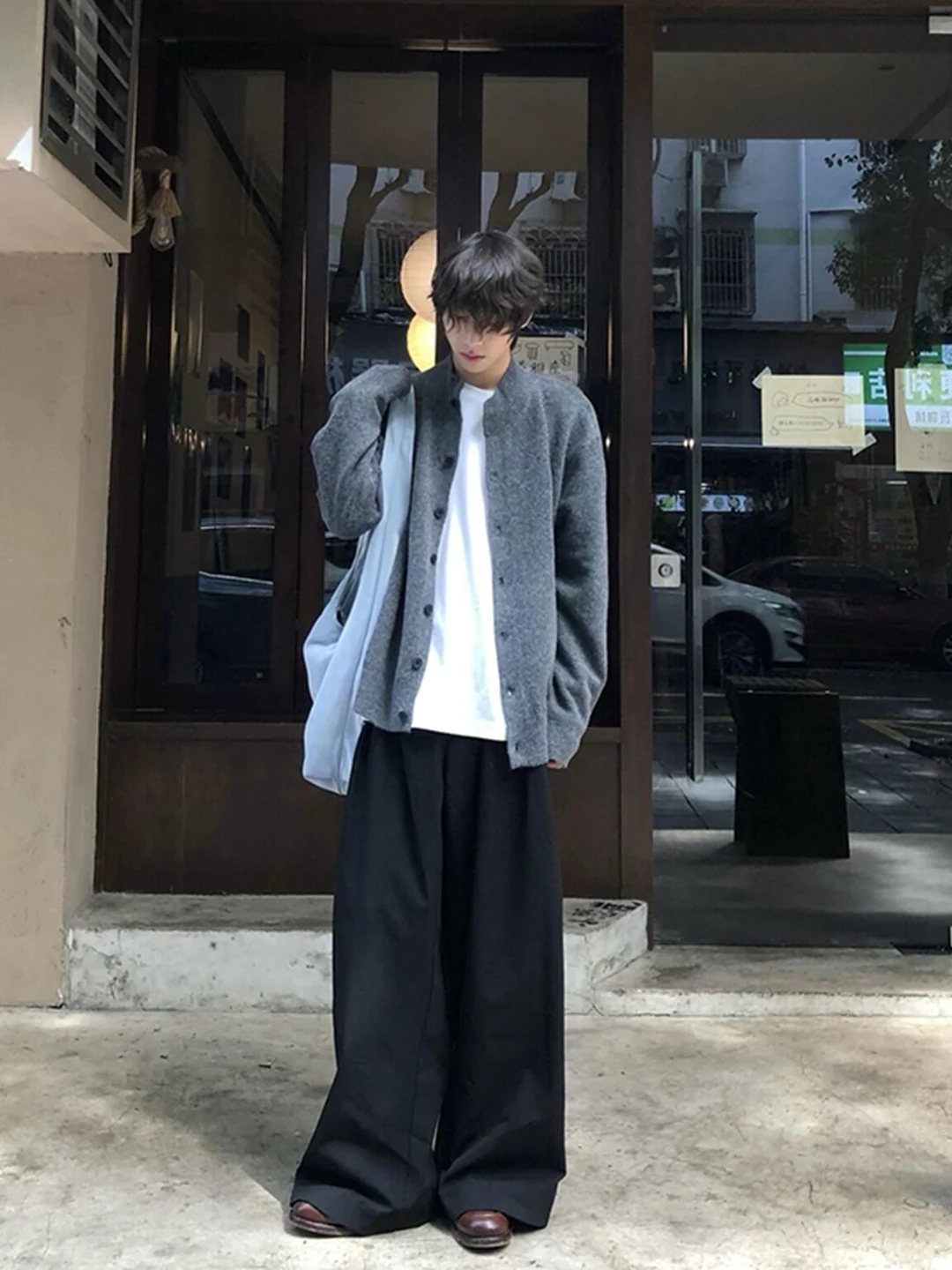 

Мужской вязаный кардиган на пуговицах, повседневная верхняя одежда для ранней осени, стильный и комфортный топ CleanFit