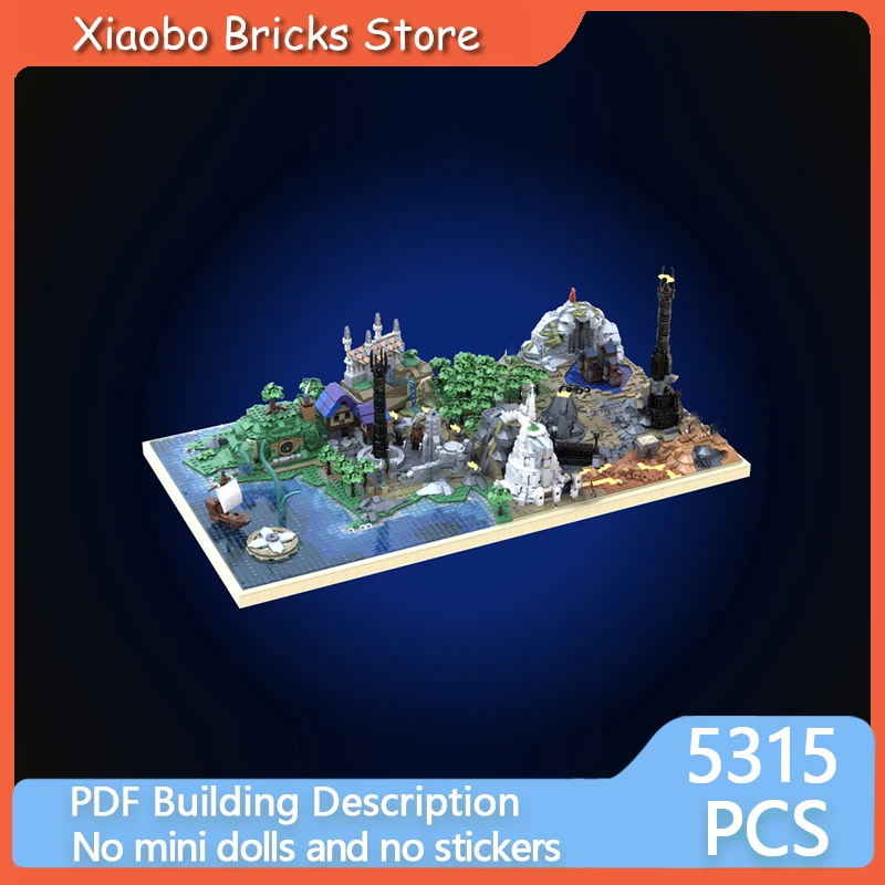 

Popular Ring Movie Model MOC Building Bricks Middle Earth World Map Modular Technology Gifts Holiday Assemble Children Toys Suit