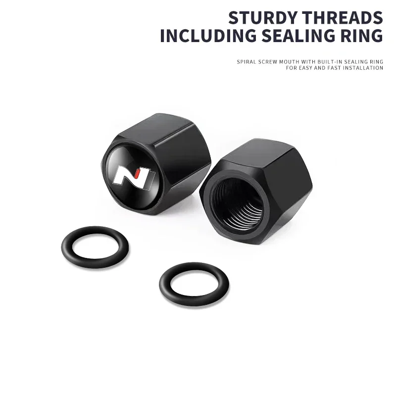 Car Wheel Tire Valve Stems Caps with car Keychain keyrings For Hyundai N Avante Sonata Elantra i30 i20 Tucson N Line Accessories view 5