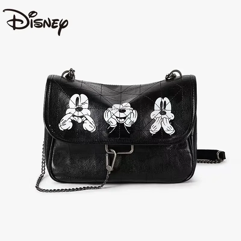 MINISO Disney Fashion Cartoon Ringer Single Shoulder Crossbody Bag Cartoon Embossed Underarm Bag Large Capacity Chain Mickey Bag